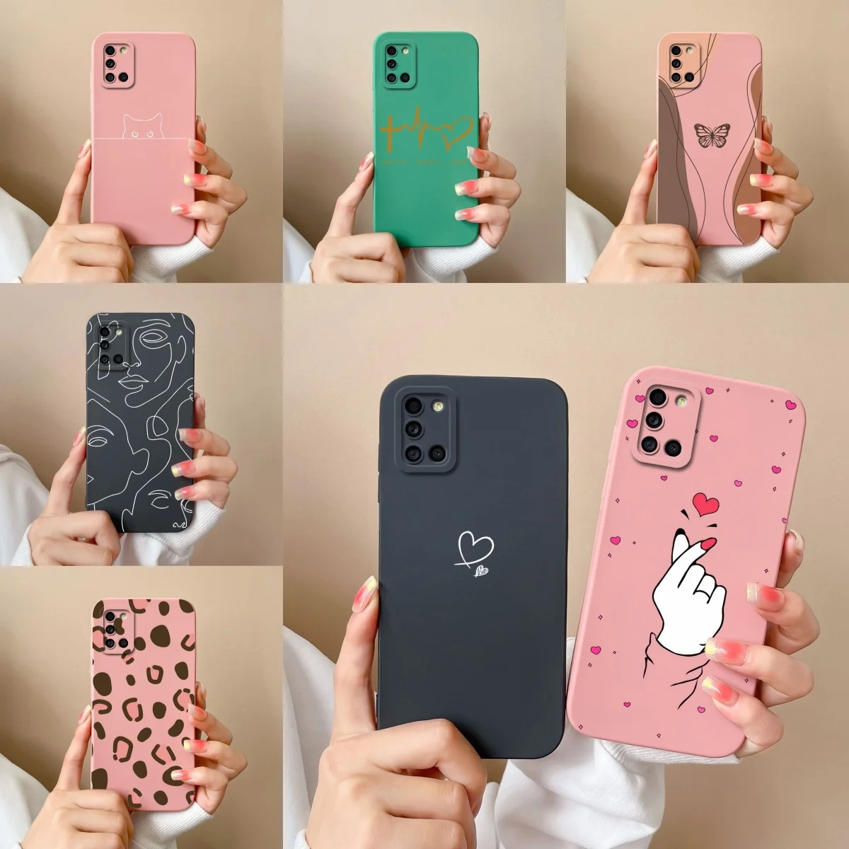 Case For Samsung Galaxy A31 A315F Cute Personal Love Heart Liquid Shell Protective Bumper For samsung a31 galaxy a31 Coque Funda