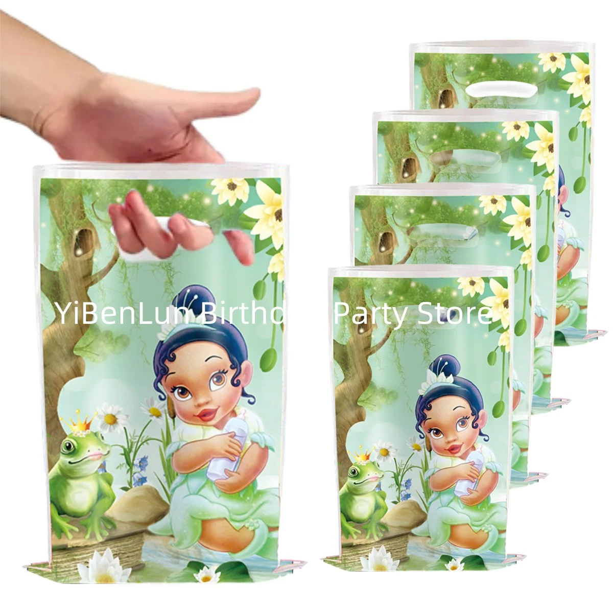 Disney Tiana Gift Bags Birthday Party Decor Frog Princess Goody Biscuit Package Candy Bag Baby Shower girls Gift Party Supplies