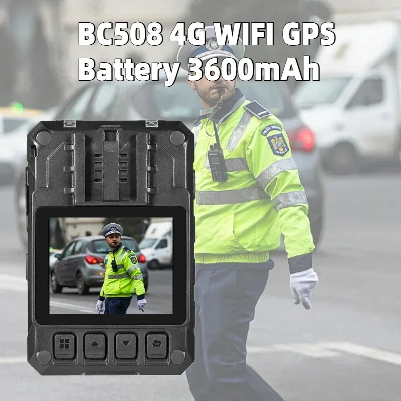 4G GPS WIFI 1440Pボディカメラ H.265 BC508 2インチ、IP67防水、暗視機能、3600mAhバッテリー搭載、セキュリティ＆安全対策