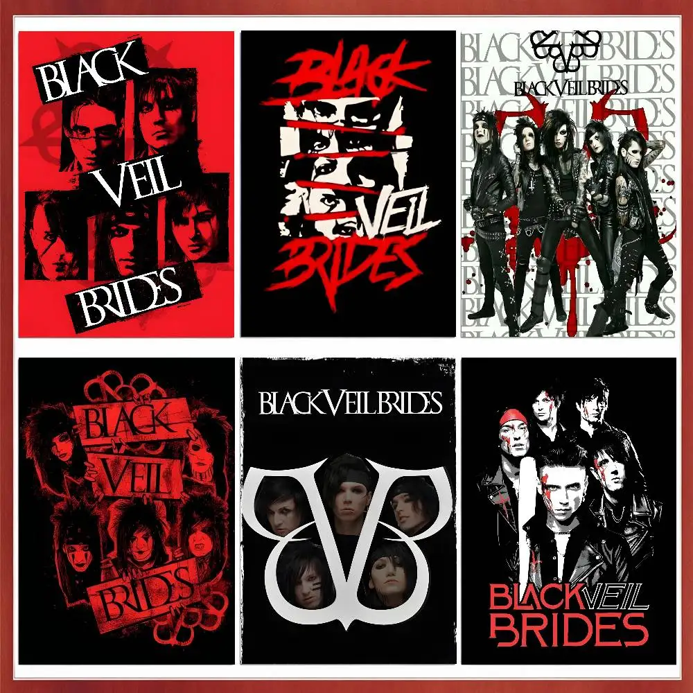 gothband rockmusic B-Black Veil Brides Poster Waterproof Wall Art Sticker For Bar Living Room Vintage Decor High Quality Print