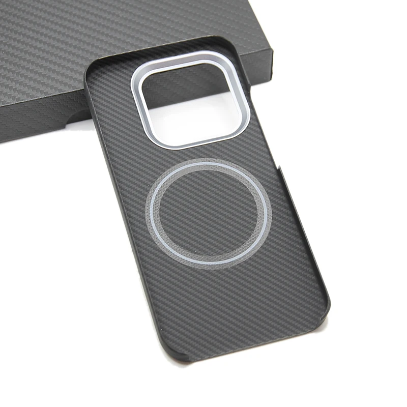 

ZXKE Carbon Fiber Case For Xiaomi17 mi17 Cover Embedded Iron Sheet Magnetic Car Support Magsafe Aramid Fiber Shell
