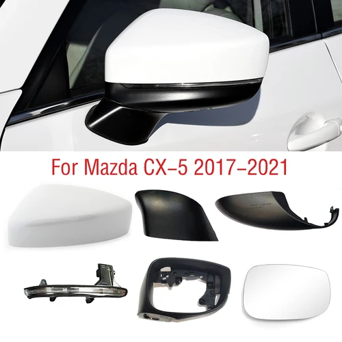 Para Mazda CX-5 CX5 2017 2018 2019 2020 2021 marco de espejo lateral cubierta de Base inferior lente de espejo retrovisor lámpara de luz de señal de giro de cristal