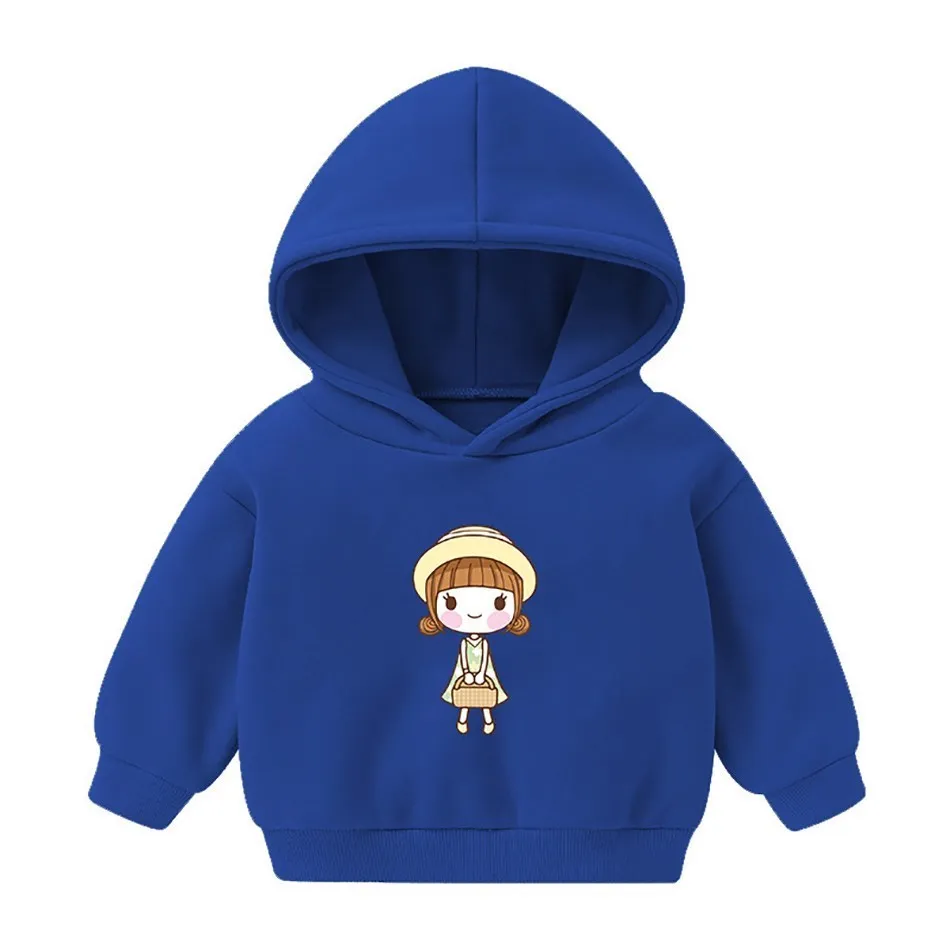 Baby Hoodie Children\'s Cute Cartoon Long-sleeved Plus Velvet Jacket Kids Winter Sweater Baby Girl  Boy Sweatshirt 12M-6T Kids