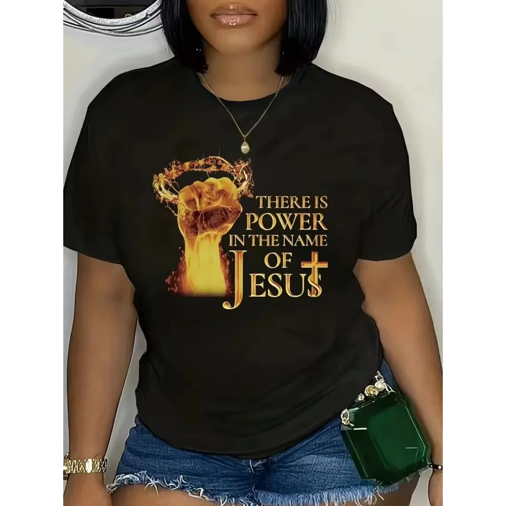 2023 Summer Casual Fashion New Jesus Is My Everything Jesus Teen Boy Girl T-Shirt Letter Printing Short Sleeve Women Men Top