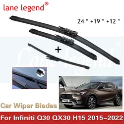 Escobilla de limpiaparabrisas delantera y trasera para Infiniti Q30, QX30, H15, 2015-2022, accesorios para parabrisas, ventana 2017, 2018, 2019, 2020, 2021