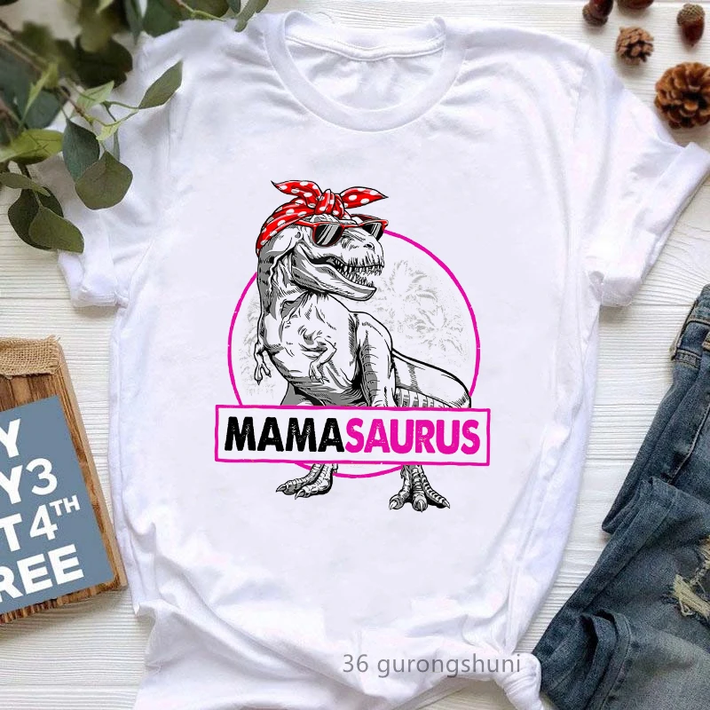 T-shirt imprimé graphique Mamasaurus pour femmes, T-shirt femme, T-shirt drôle, T-shirt léopard d'interconnexion, T-shirt de dinosaure, cadeau de fête des mères