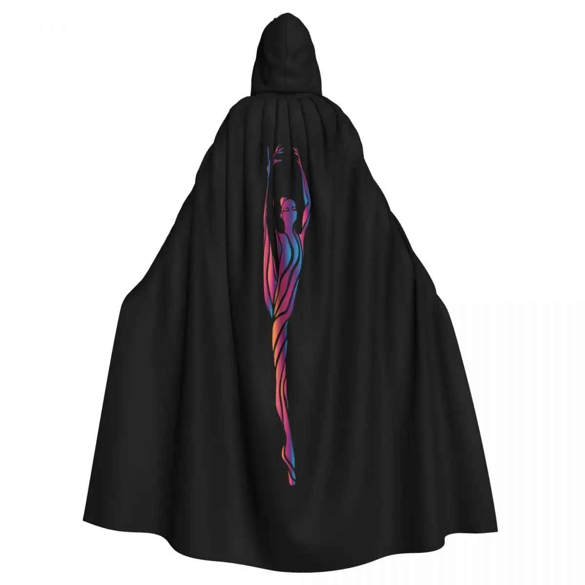 Hooded Cloak Unisex Cloak with Hood Gymnastic Girl Illustration Cloak Vampire Witch Cape Cosplay Costume