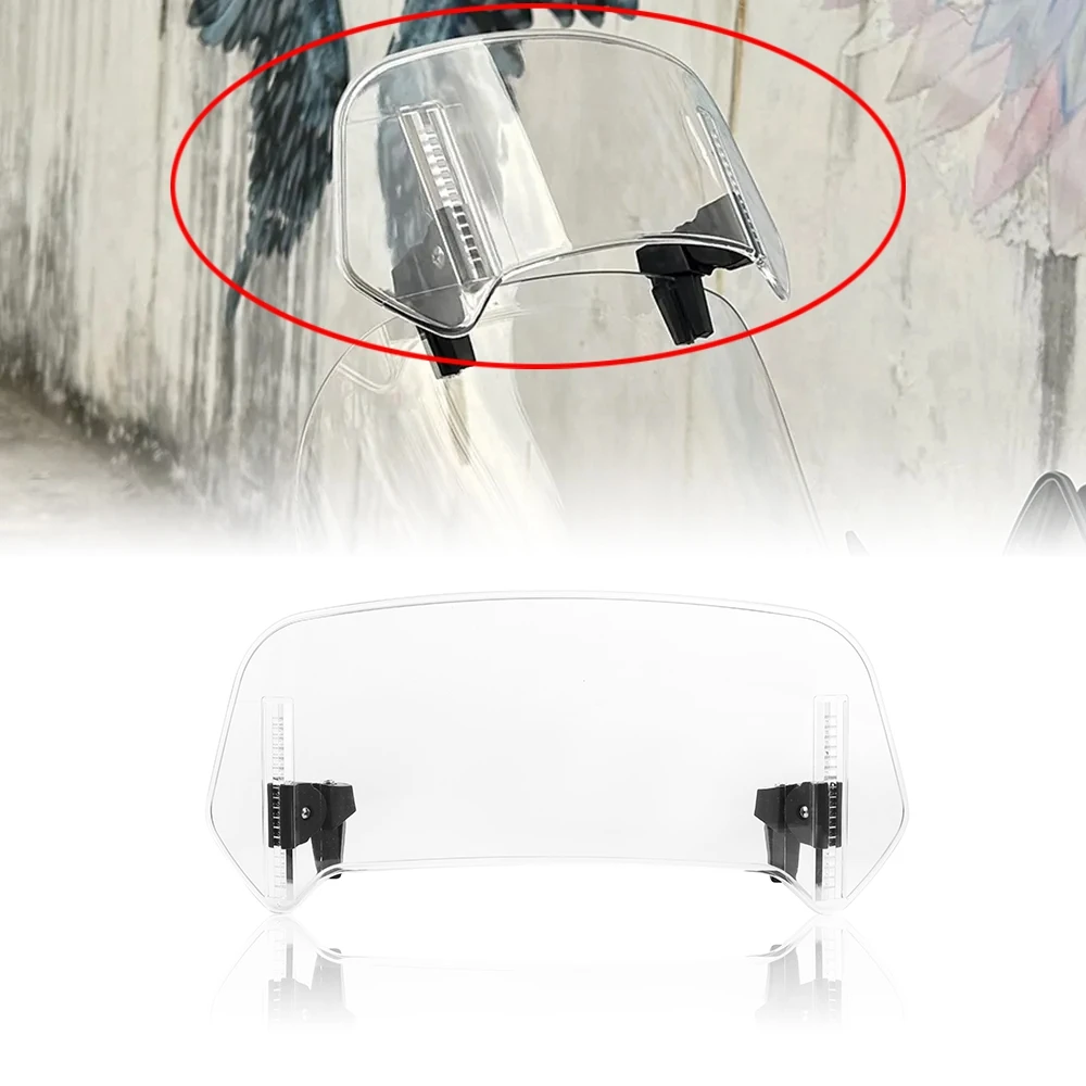 Universal MotorcycleWindshield Extension Adjustable Spoiler Clamp-On Windscreen Deflector