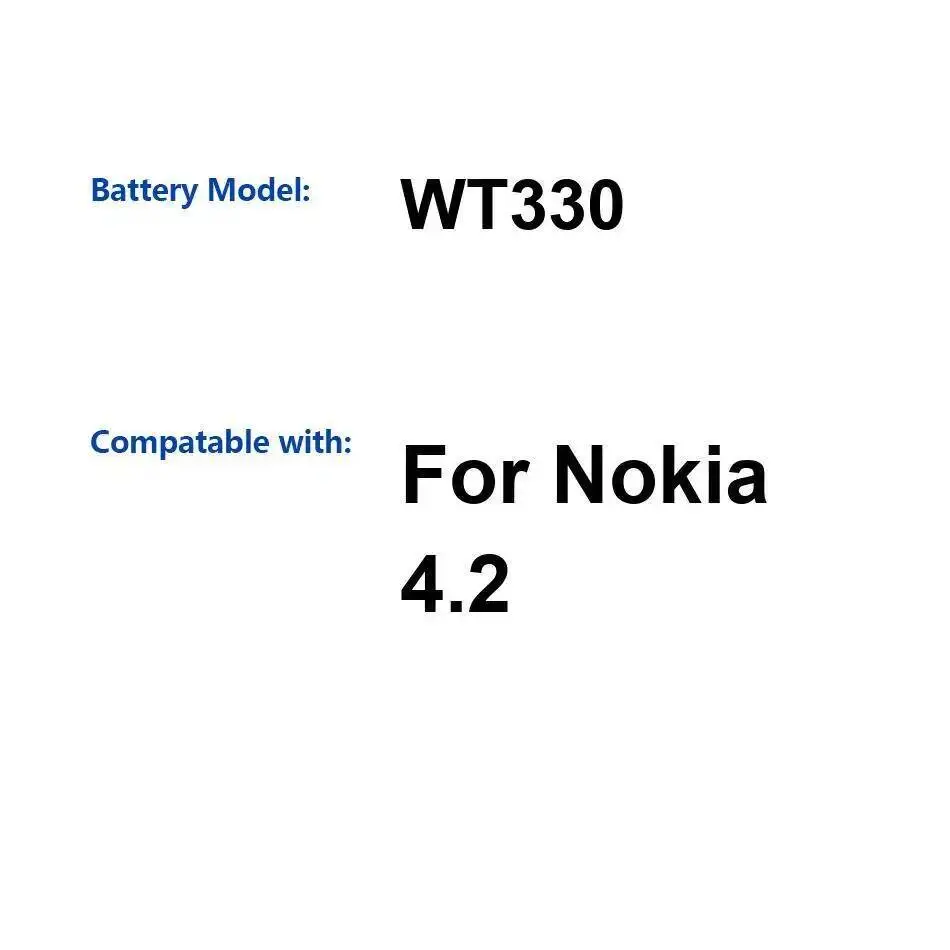 

Высокоэффективный аккумулятор WT330 для мобильного телефона Nokia 4,2 3100 мАч