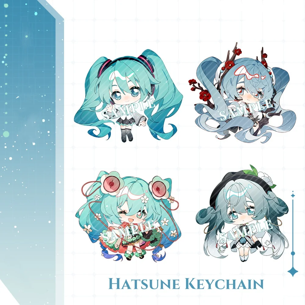 New Hatsune Keychain Pretty Elf series Cartoon Anime Cute Pendant Keyring Backpack Jewelry Badge Holiday Gift Peripheral Cosplay