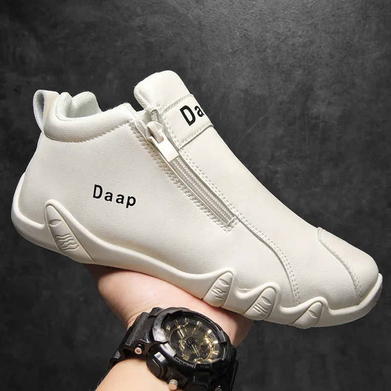 British Style Fashion Short Boots Men Luxury Leather Anti Slip Comfortable Work Shoes Outdoor Travel Sports Casual Shoes