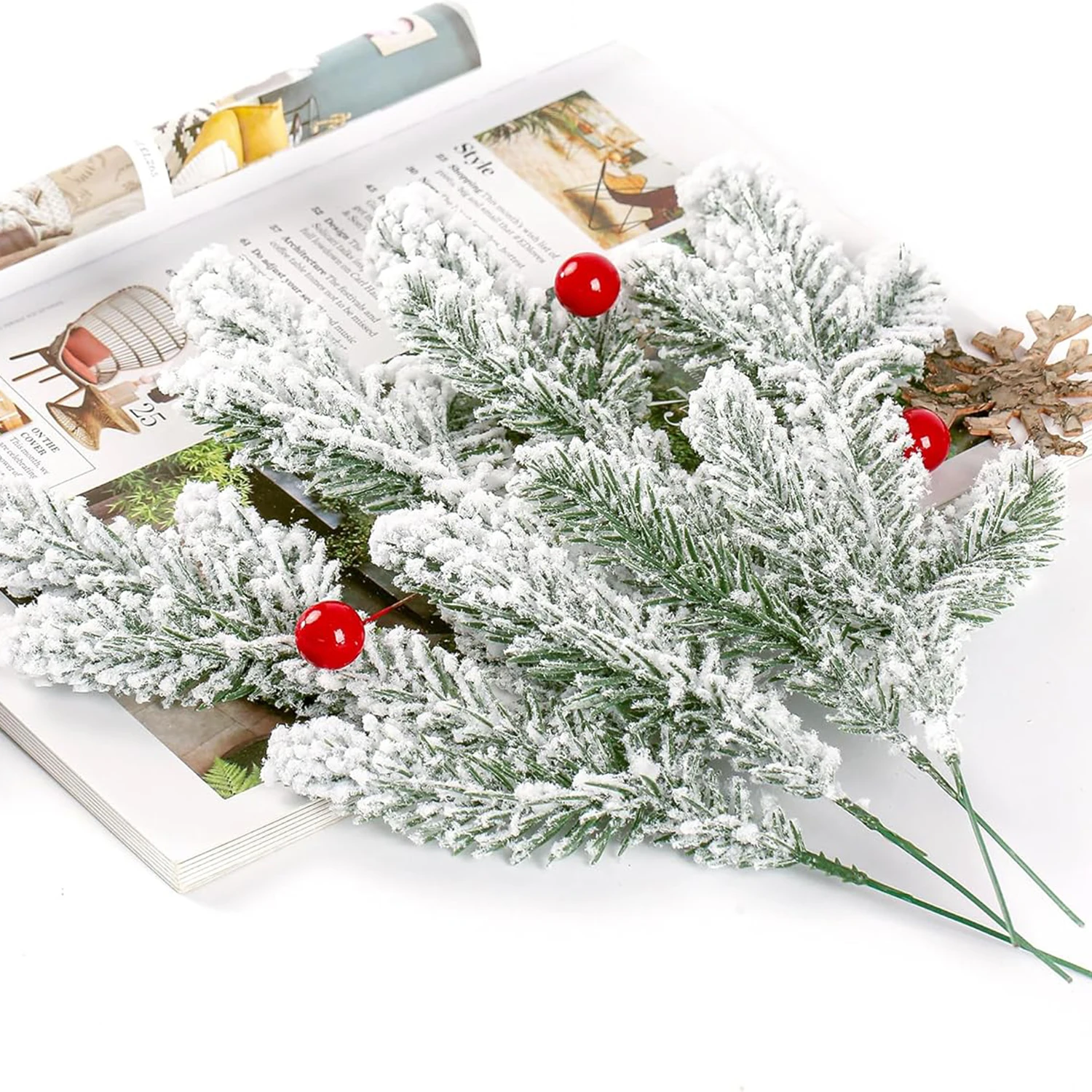 

5Pcs Artificial Plants Pine Needle Christmas Trees Home Bedrooms Lovely Decor Outdoor Courtyard Wedding Delicate Bridal Bouquets