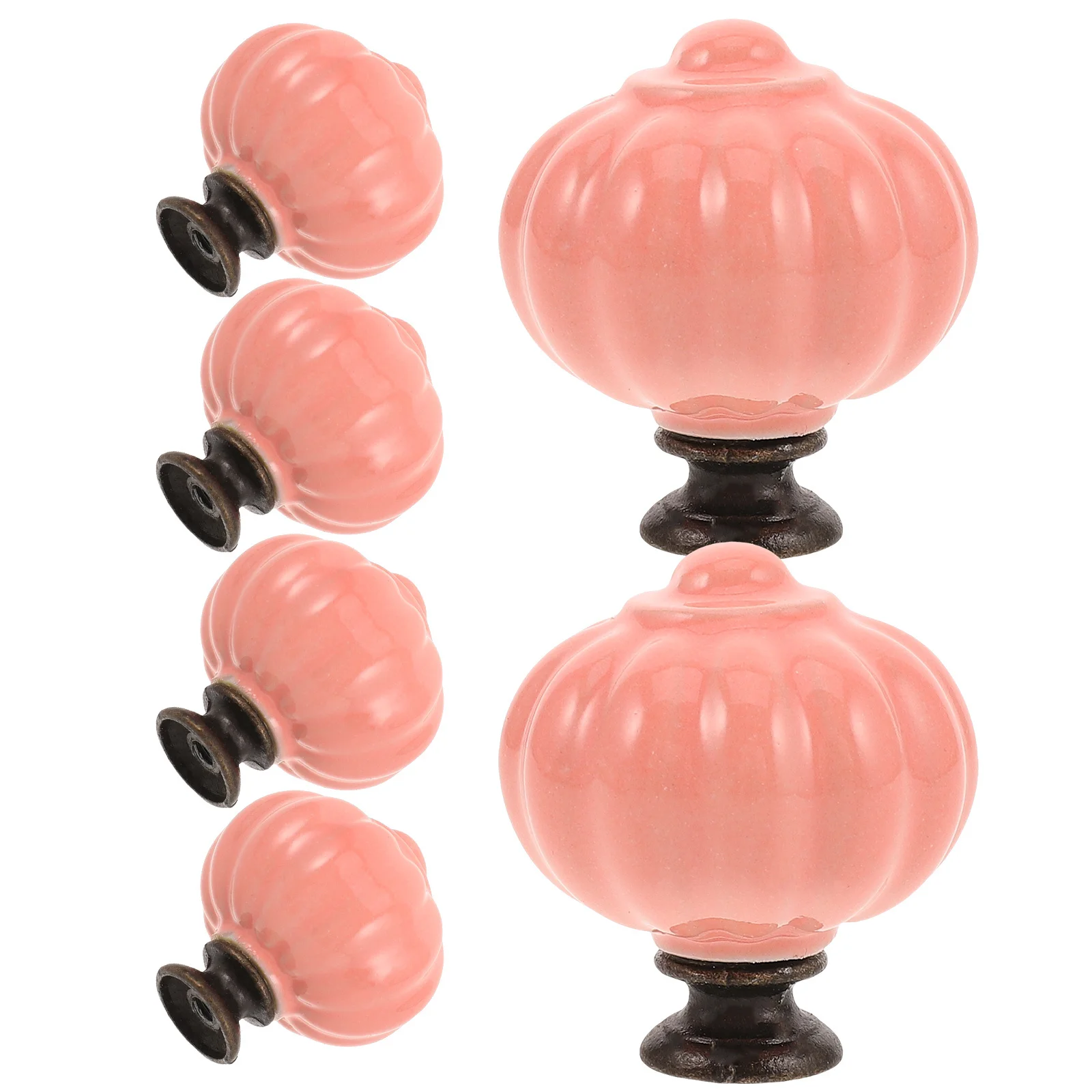 

6Pcs Ceramic Pumpkin Cabinet Knobs Unique Vintage Drawer Dresser Door Pulls Handles for Kitchen Cupboard Wardrobe