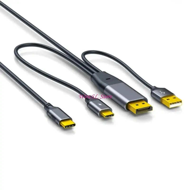 USB C To DisplayPort 4K@60Hz Cable Touch Function Support For Nreal Xreal L Mobile Screens Glasses Gaming Systems HX5E