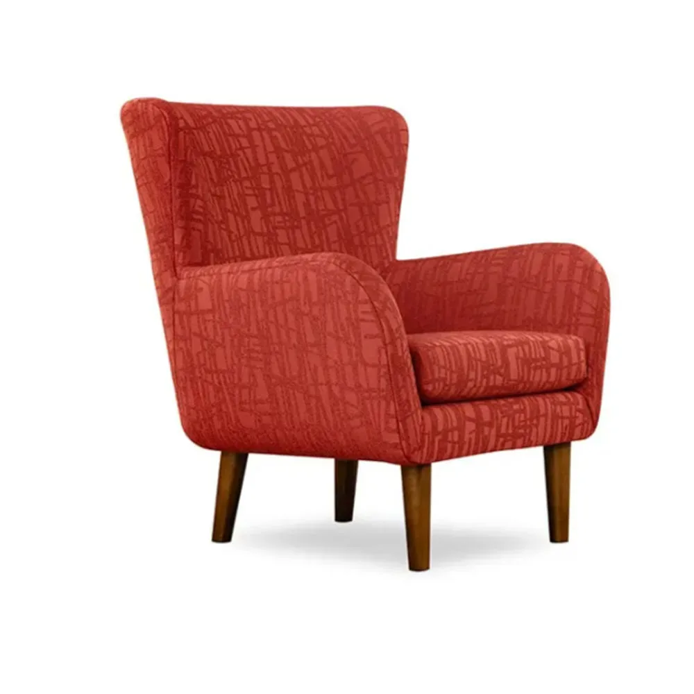 Custom Red Brown Single Person Lounge Lobby Elegance Style Durable Eco-Friendly High-quality Fabric Adjustable Hotel Chair