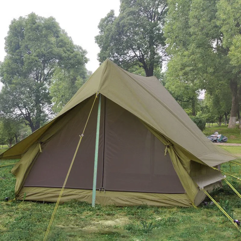 Outdoor retro camping tent Double camping self-driving game Rainproof hut A-shaped Oxford cloth tent