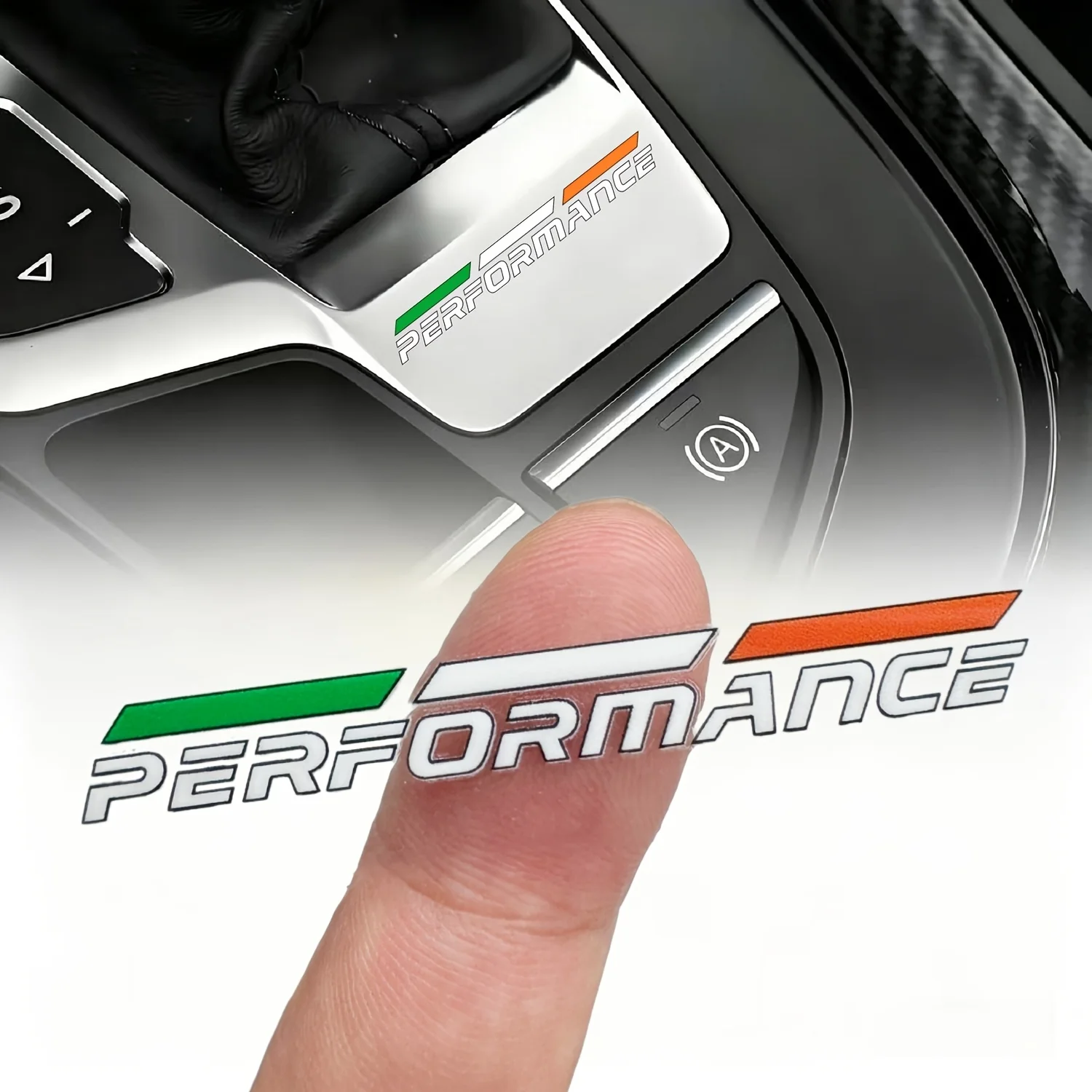Waterproof Self Adhesive Green White Orange Stripe Performance Vinyl Badge Decal Car Shift Panel Steering Wheel And Motorcycle