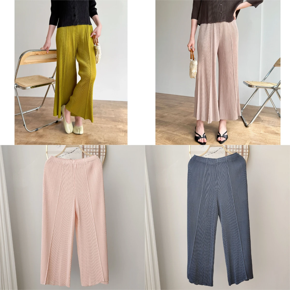 

Sanzhai Fold 2025 Early Spring New High End Fold Clothes in Large Sizes, Loose, Casual, Versatile, and Stylish Commuter Pants