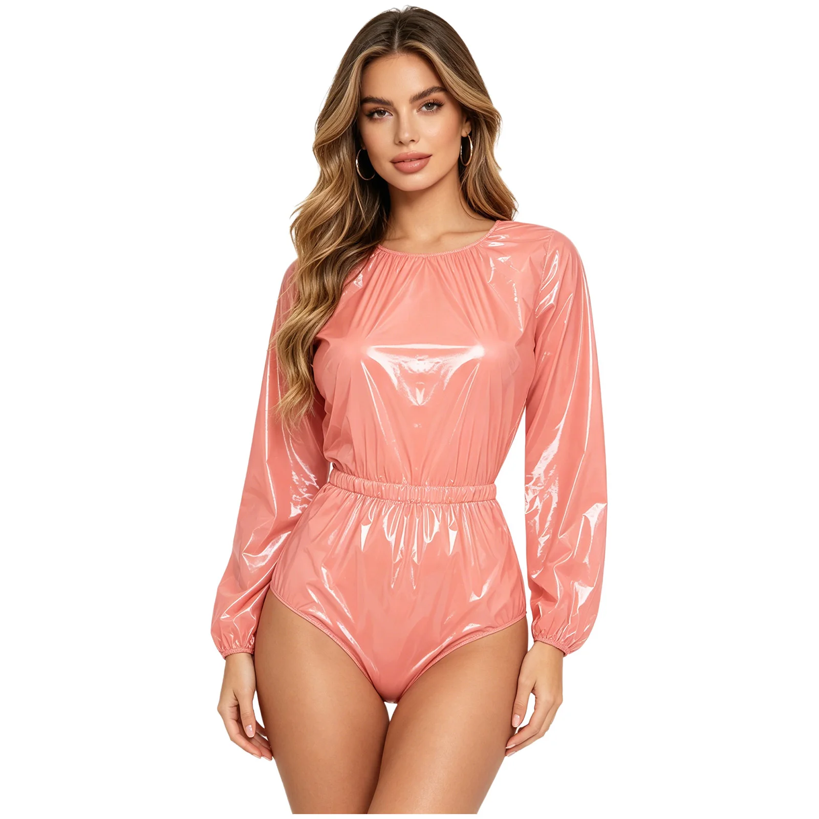 Womens Waterproof Diaper Over Bodysuit Elastic Waist Buttoned Crotch Leotard Adaptive Special Needs Clothing Swimwear Clubwear