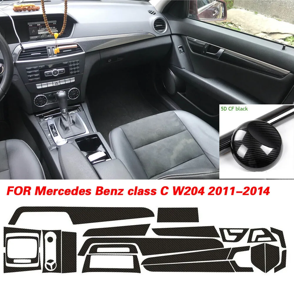 

Для Mercedes BenzC class W204 2011-2014 5D углеродное волокно узор внутренняя отделка DIY наклейки