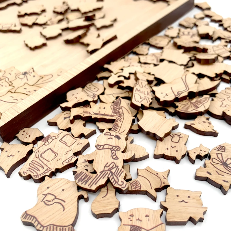 100 Cats Hell Difficult Brainy Cat Puzzle Wooden Gift