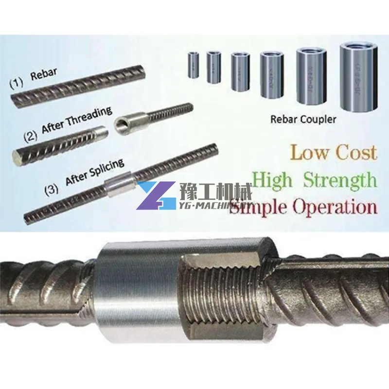 Upsetting Forged Rebar Coupler Mechanical Splicing Rebar Sleeve Bolted Rebar Coupler