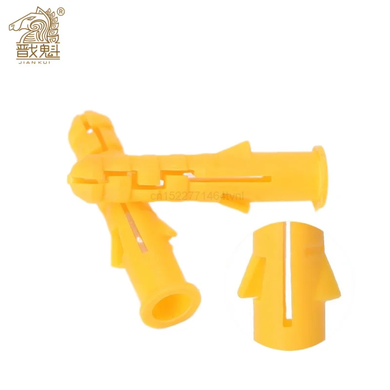 10-50pc Plastic expansion pipe M6 M8 M10 L=30-100mm rubber plug plastic pipe nylon column expansion screw anchor plug wall plugs