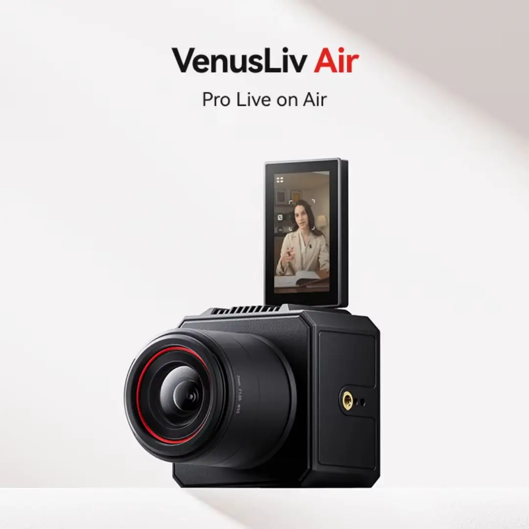 Cámara de Transmisión en Vivo Hollyland VenusLiv Air 1 con Lente Personalizada CMOS F1.05 de 1.3'', Salida de Video 4K30p/UVC/HDMI, Diseñada para Transmisión Continua 24/7
