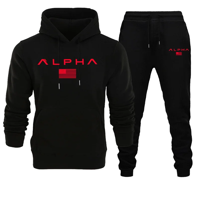 

Men's Printed Letter Graphic Casual Hooded Sports Outfit Long Sleeve Pullover Slightly Elastic Suitable for Spring and Autumn