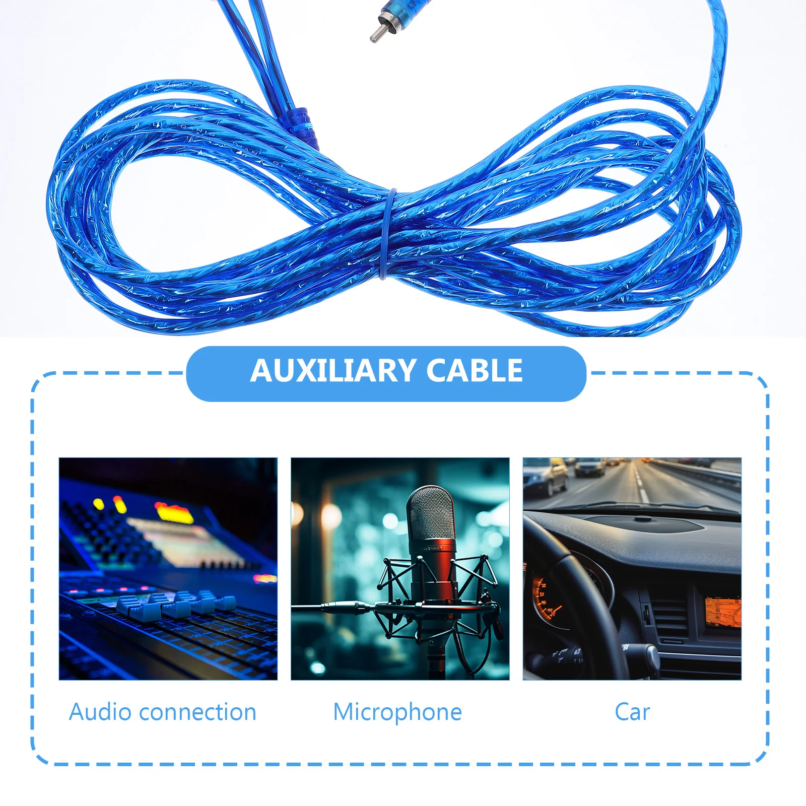 

5M Dual To Dual Rca Cable Rubber Copper Material For Car Audio Amplifier Automotive Electronic Accessories Rca Audio Cable