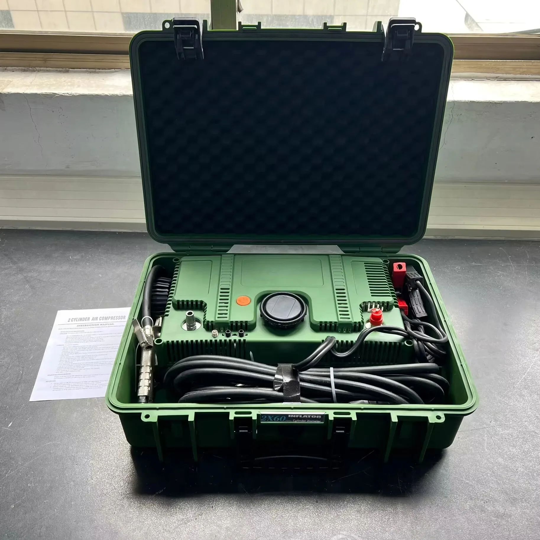 300L Double Cylinders 200PSI Tire Inflator Heavy  Air Compressor for Car Truck SUV ATV and Bus