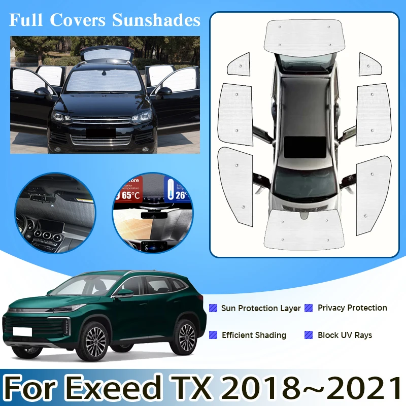 Car Accessories For Chery Exeed TX 2018 2019 2020 2021 Windshield Visor Full Window Sun Protection Anti-UV Sunshade Auto Sticker