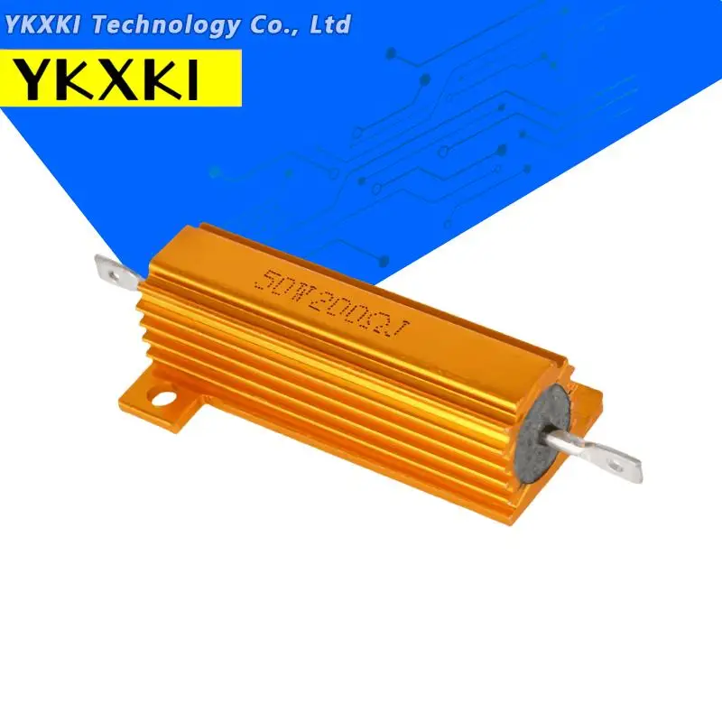 50W 100W Aluminum Power Metal Shell Case Wirewound Resistor 0.01R ~ 100K 1 6 8 10 20 200 500 1K 10K 100K ohm resistance RX24