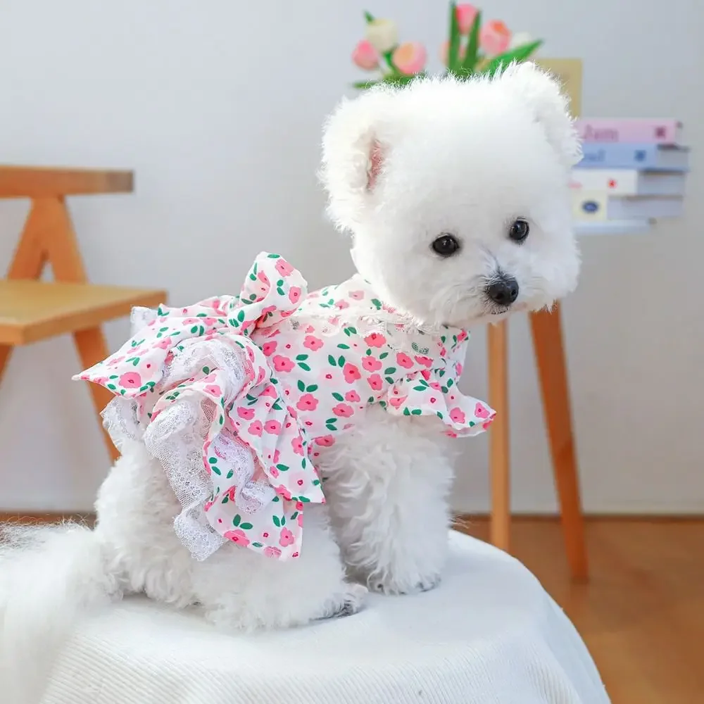 

Chihuahua Floral Dress Puppy Princess Skirt Skin-friendly Lovely Dog Dress Colorful Pet Dresses Spring/Summer