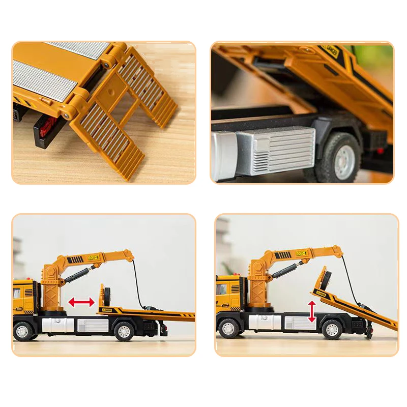 Voiture de sauvetage en alliage et plastique moulé sous pression 1:40, modèle d'ingénierie, son et lumière, Collection de véhicules de jeu, jouets cadeaux pour enfants