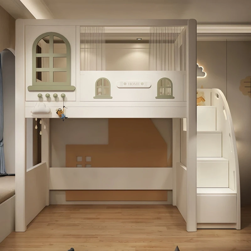 

Kids Bed Simple Bunk Bed Cabinet Storage Modern Bedroom Furniture Comfortable Rest Cama Montessori Infantil Baby Bassinet