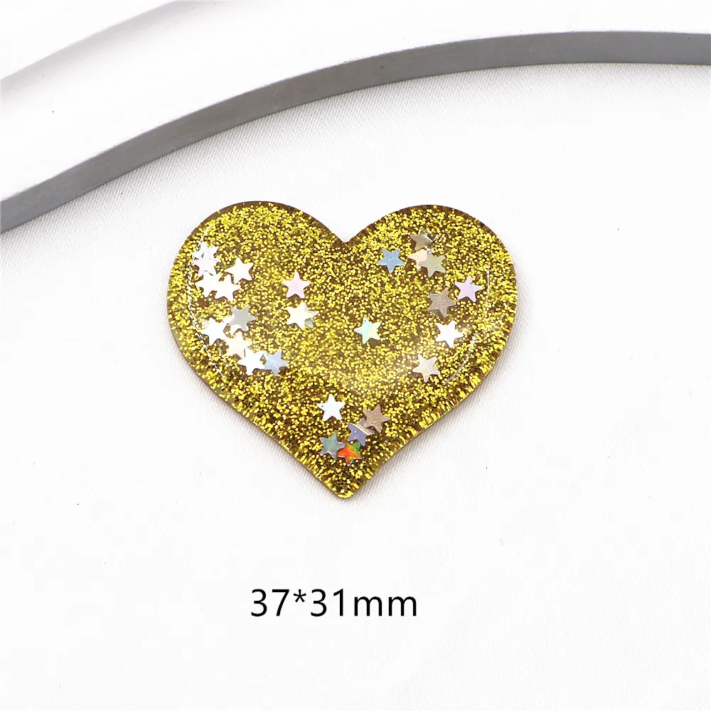 10pcs Kawaii Resin Glitter Star/Heart Flatback Cabochon Art Supply Decoration Charm Craft DIY Accessories