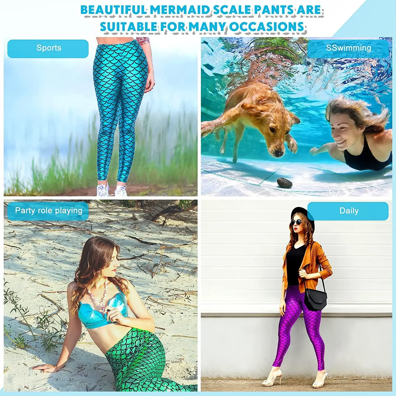 Leggings a squame di pesce a forma di sirena brillante alla moda Pantaloni sexy in similpelle scintillante setosa da donna Pantaloni caldi attillati senza cuciture per pub club