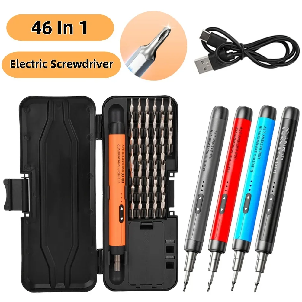 

For 46 In 1 Electric Screwdriver Set Precision Power Tool Kit Rechargeable Wireless Mini Small Bits For Mobile Cell Computer Rep