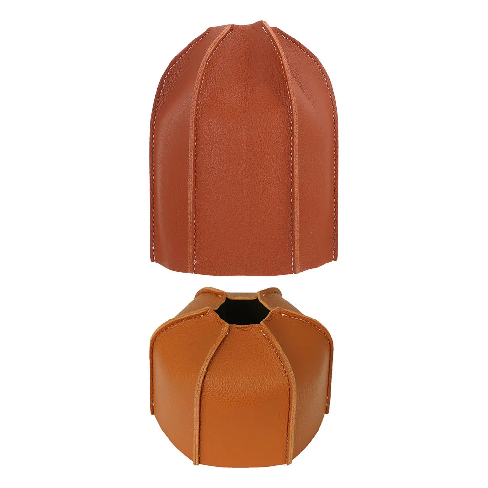 

2Pcs Outdoor Camping Protective Cover Durable PU Propane Tank Insulated Holder Gas Cap Travel Accessories Retro Style