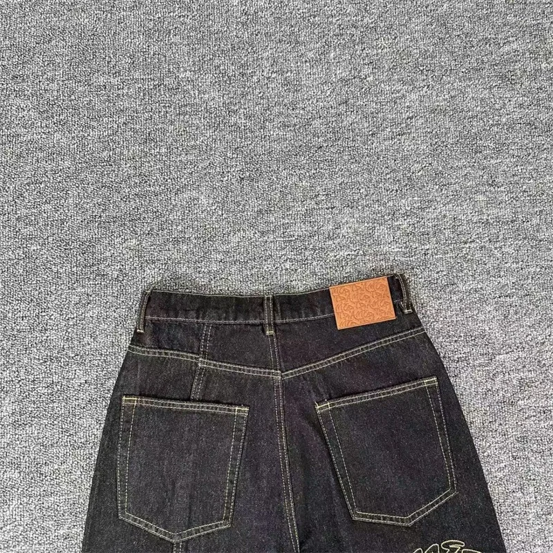 Mertra Vintage schwarze Denim-Hose für Herren und Damen, 1:1, beste Qualität, gesticktes Logo, Mertra-Jeans