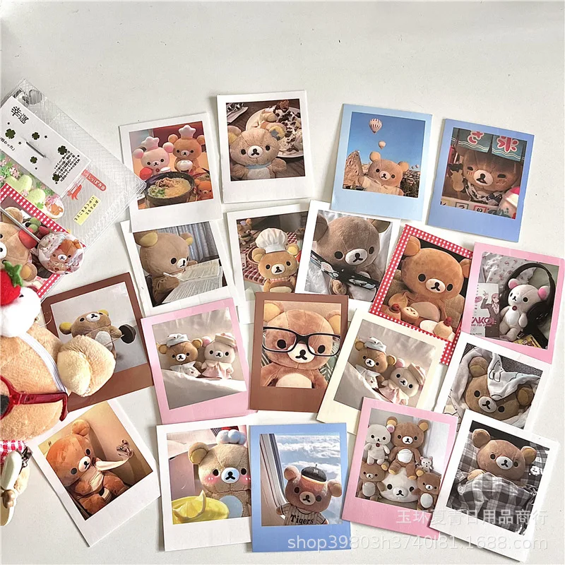 

Vintage Kawaii Bear Polaroid DIY Scrapbook Decor Memo Pads Cute Plush Photo Cards Ins Style Craft Supplies