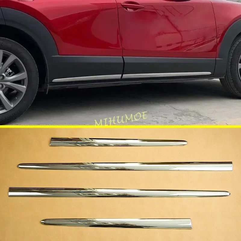 

Chrome Car Side Door Body Strips Trims Protector Molding For Mazda CX-30 CX30 DM 2020 2021 2022 2023 2024