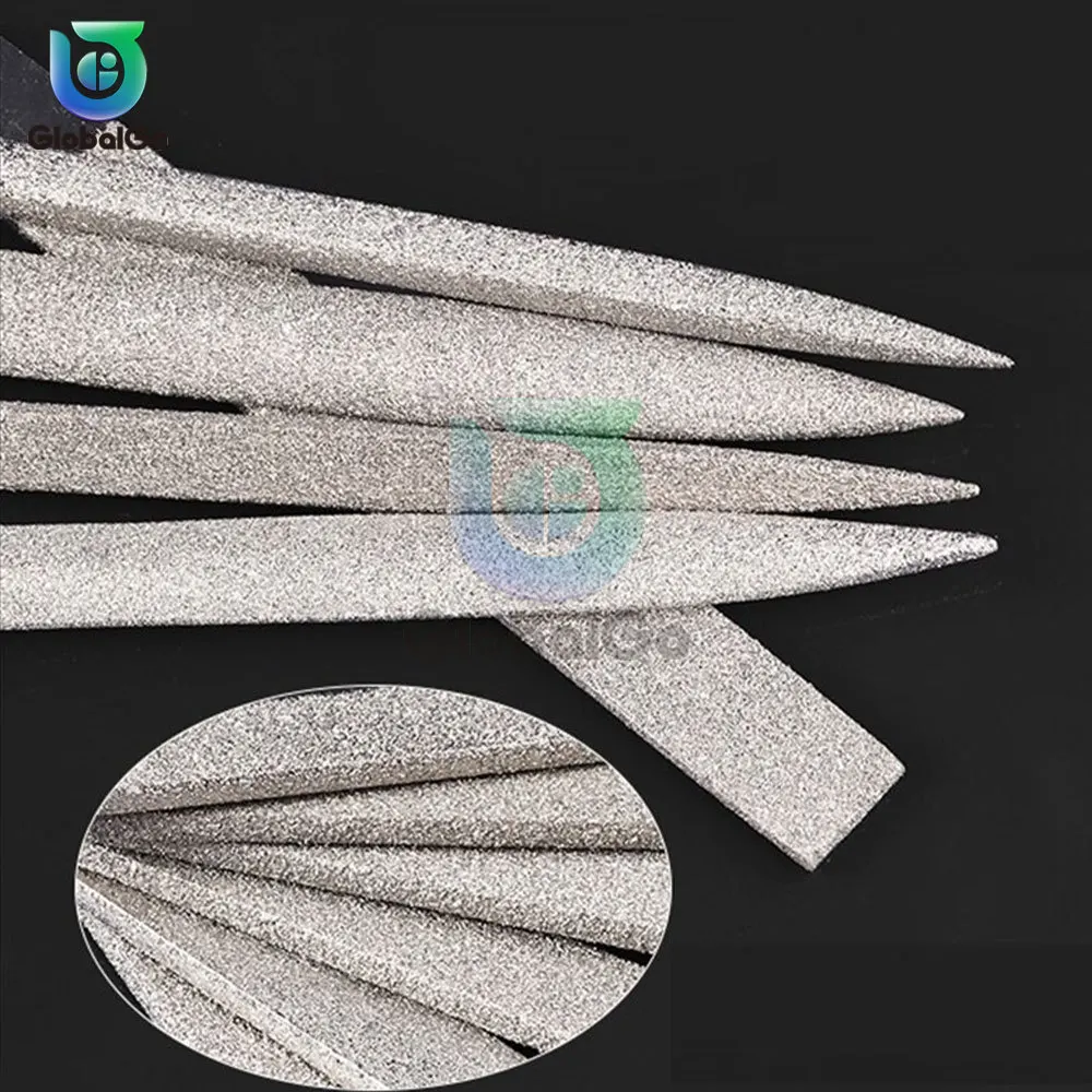 10pcs Diamond Files for Metal Jeweler Stone Polishing Wood Carving Craft Double-cut Plating Needle File Set Hand Tools 3x140MM