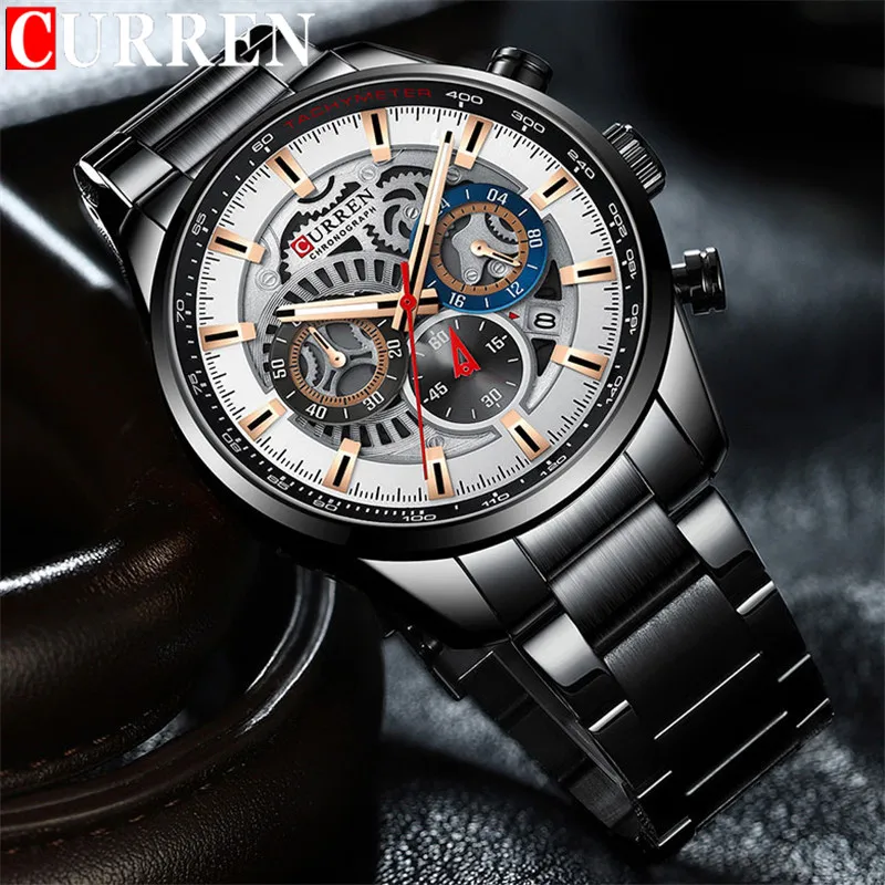 CURREN Man Sport WristWatch Waterproof Chronograph Men Watch Military Army Top Brand Luxury Stainless Steel Male Clock Gift 8391