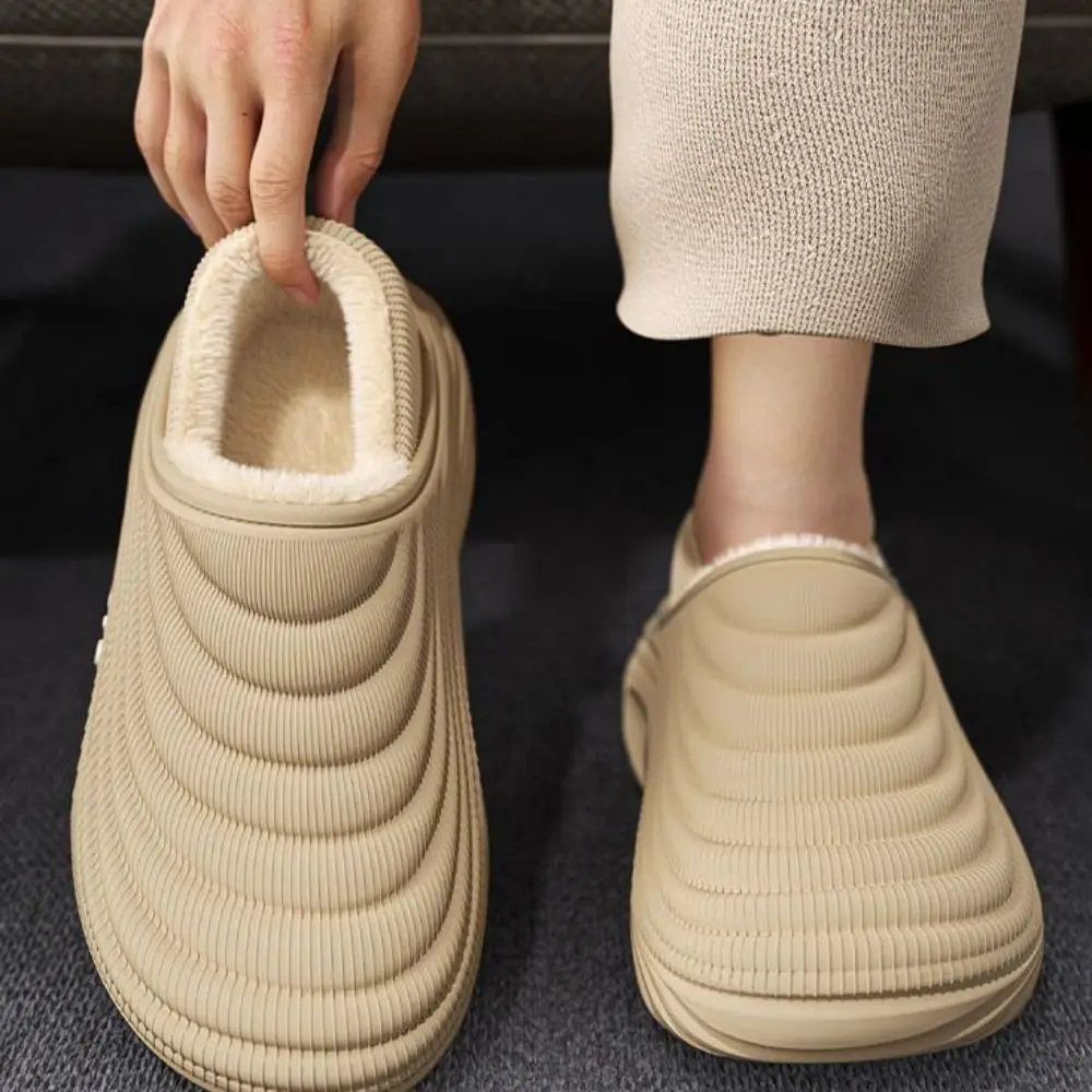 Keep Warm Women's Thick-soled Cotton Shoes Anti Slip Sole Water proof Winter Slippers Thickened Cotton Comfortable Fit