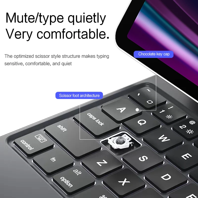 Magic Keyboard for Samsung Galaxy Tab S9 FE 10.9 S9 S8 S7 11-inch Adjustable Stand Case Backlight Touchpad Keypad Multi-Language