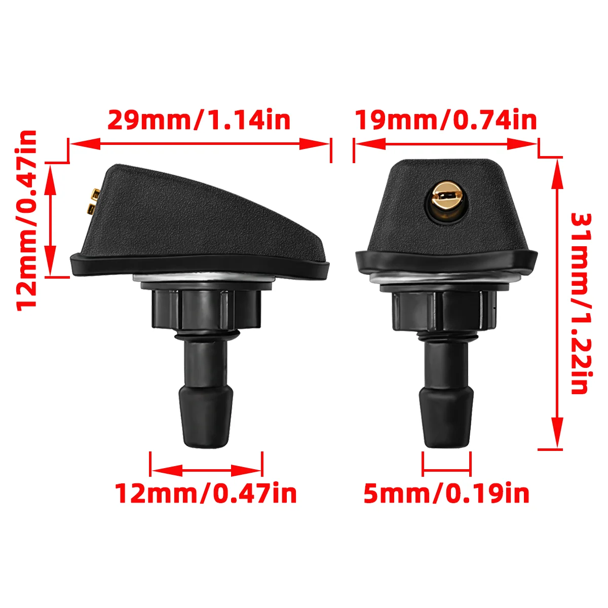 2pcs Car Windshield Wiper Spray Nozzle High-Quality Spray Nozzle With Smooth Water Flow Automotive Accessories
