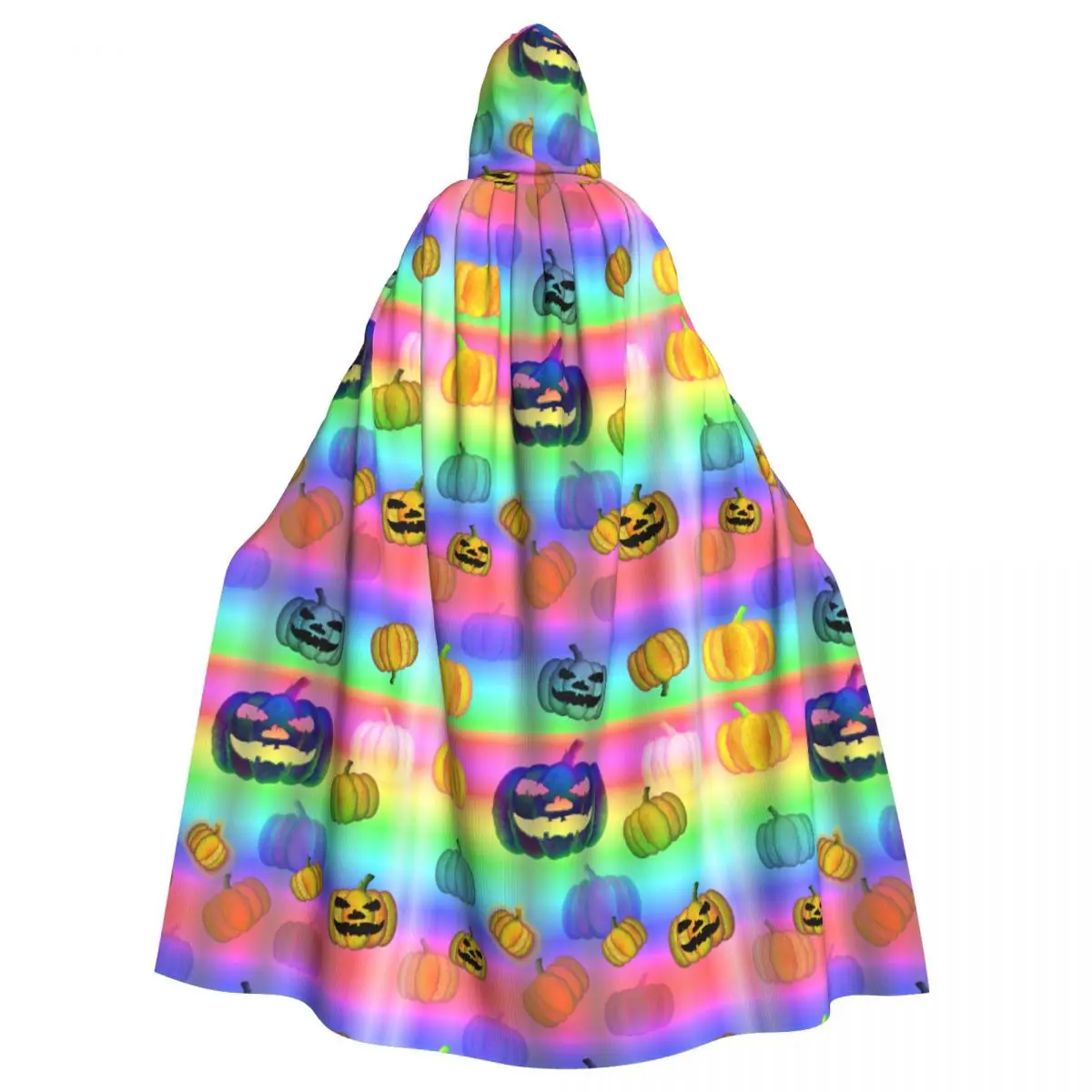 Long Cape Cloak Psychedelic Halloween Tile Hooded Cloak Coat Hoodies Elf Purim