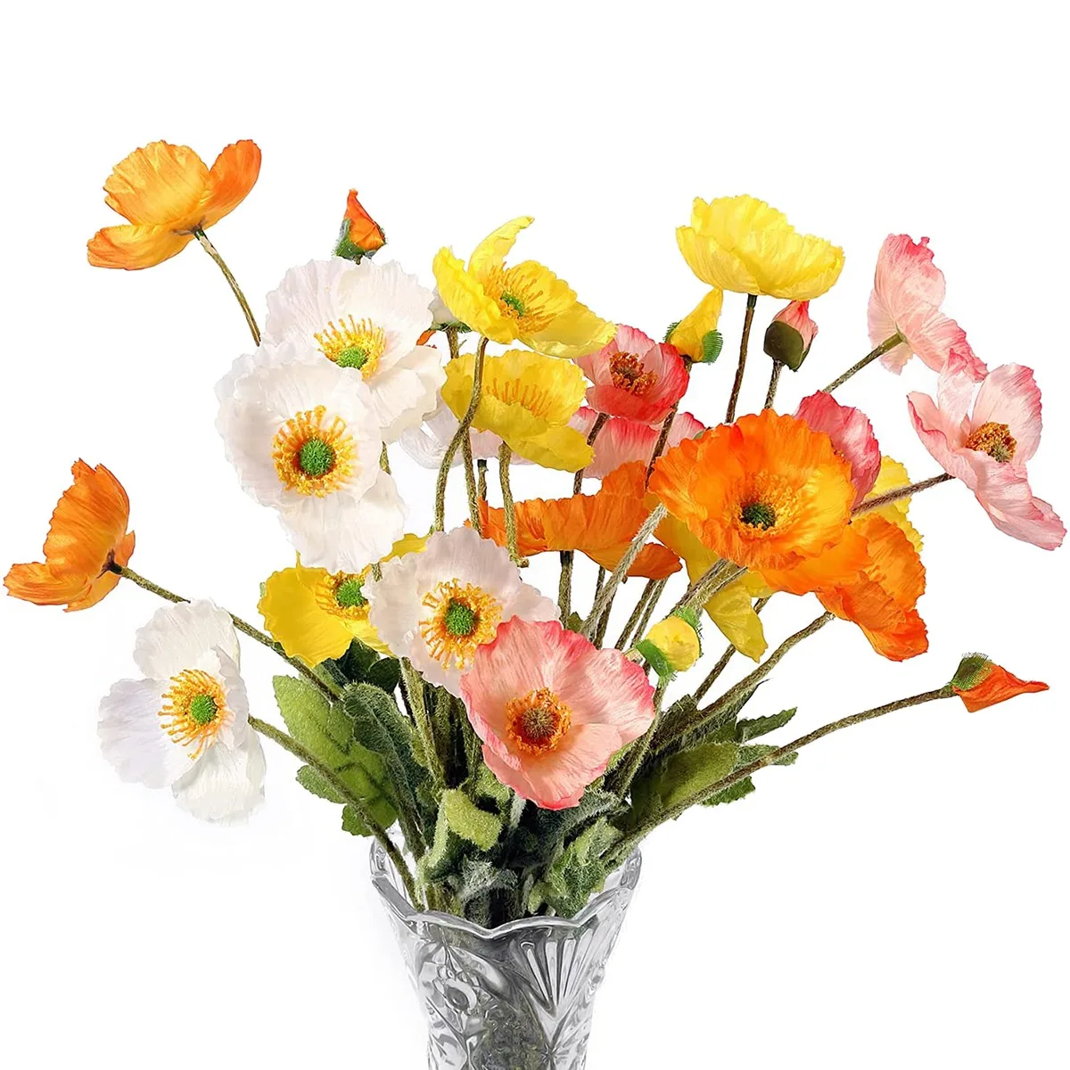 Confezione da 8 fiori artificiali fiori di papavero di seta per la decorazione domestica Bouquet festa di nozze fiore finto, composizione floreale